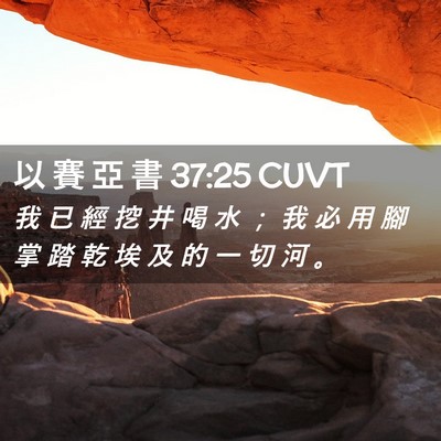 Picture 02 - 以 賽 亞 書 37:25 CUVT - 我 已 經 挖 井 喝 水 ； 我 必 用 腳 - Bible Verse Picture