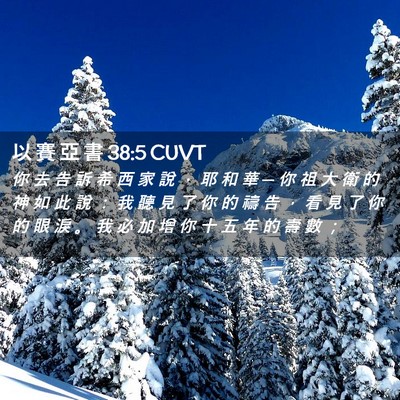 Picture 02 - 以 賽 亞 書 38:5 CUVT - 你 去 告 訴 希 西 家 說 ， 耶 和 華 - Bible Verse Picture