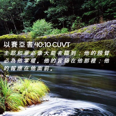 Picture 02 - 以 賽 亞 書 40:10 CUVT - 主 耶 和 華 必 像 大 能 者 臨 到 ； - Bible Verse Picture