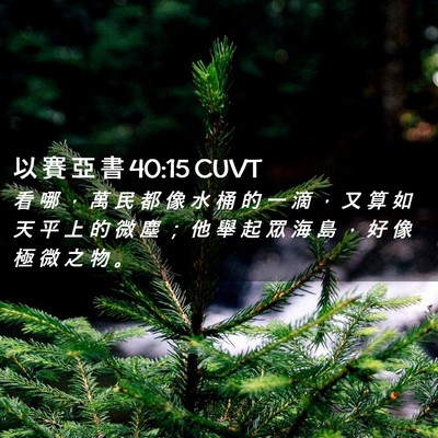 Picture 02 - 以 賽 亞 書 40:15 CUVT - 看 哪 ， 萬 民 都 像 水 桶 的 一 滴 - Bible Verse Picture