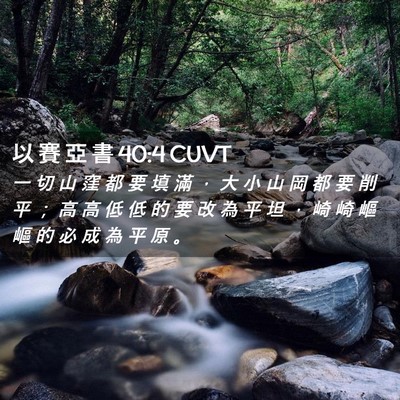 Picture 02 - 以 賽 亞 書 40:4 CUVT - 一 切 山 窪 都 要 填 滿 ， 大 小 山 - Bible Verse Picture