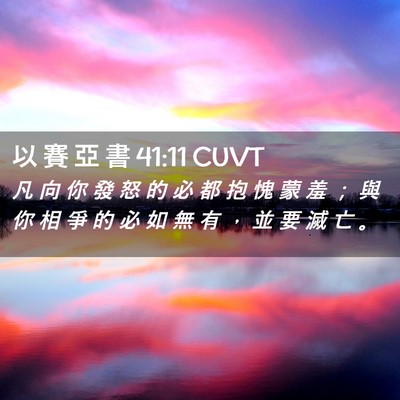 Picture 02 - 以 賽 亞 書 41:11 CUVT - 凡 向 你 發 怒 的 必 都 抱 愧 蒙 羞 - Bible Verse Picture