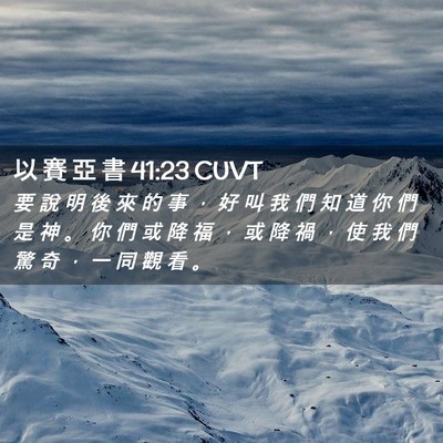 Picture 02 - 以 賽 亞 書 41:23 CUVT - 要 說 明 後 來 的 事 ， 好 叫 我 們 - Bible Verse Picture