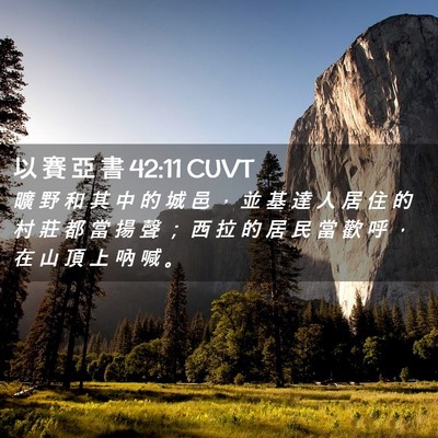 Picture 02 - 以 賽 亞 書 42:11 CUVT - 曠 野 和 其 中 的 城 邑 ， 並 基 達 - Bible Verse Picture