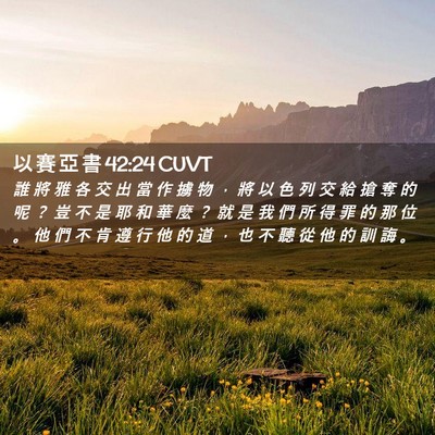 Picture 02 - 以 賽 亞 書 42:24 CUVT - 誰 將 雅 各 交 出 當 作 擄 物 ， 將 - Bible Verse Picture