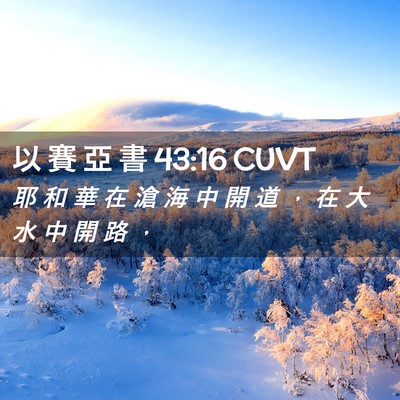 Picture 02 - 以 賽 亞 書 43:16 CUVT - 耶 和 華 在 滄 海 中 開 道 ， 在 大 - Bible Verse Picture