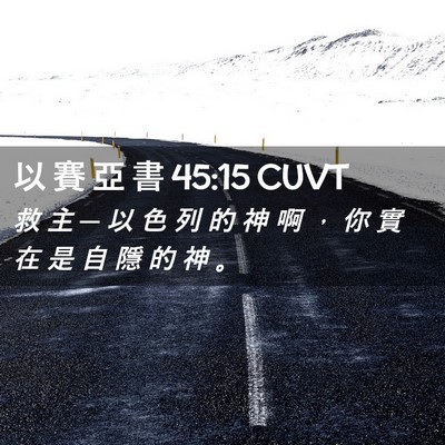 Picture 02 - 以 賽 亞 書 45:15 CUVT - 救 主 ─ 以 色 列 的 神 啊 ， 你 實 - Bible Verse Picture