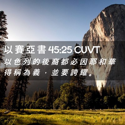 Picture 02 - 以 賽 亞 書 45:25 CUVT - 以 色 列 的 後 裔 都 必 因 耶 和 華 - Bible Verse Picture