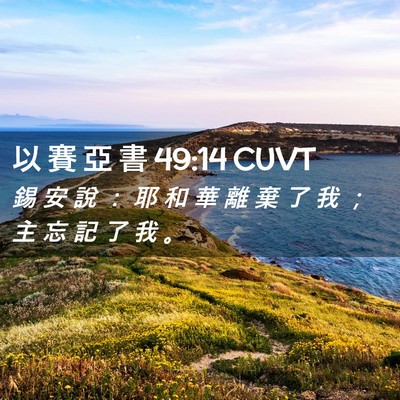 Picture 02 - 以 賽 亞 書 49:14 CUVT - 錫 安 說 ： 耶 和 華 離 棄 了 我 ； - Bible Verse Picture