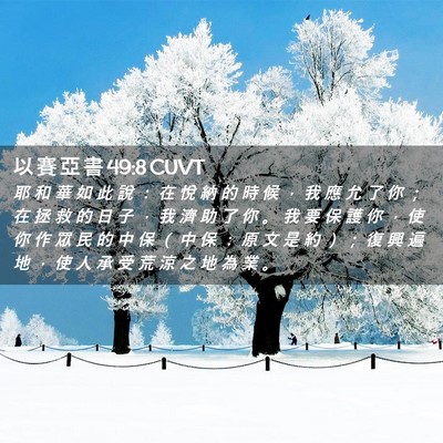 Picture 02 - 以 賽 亞 書 49:8 CUVT - 耶 和 華 如 此 說 ： 在 悅 納 的 時 - Bible Verse Picture