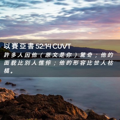 Picture 02 - 以 賽 亞 書 52:14 CUVT - 許 多 人 因 他 （ 原 文 是 你 ） 驚 - Bible Verse Picture