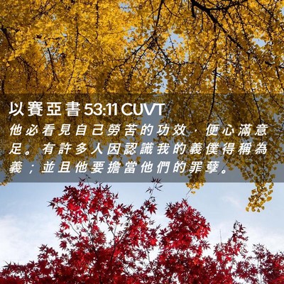 Picture 02 - 以 賽 亞 書 53:11 CUVT - 他 必 看 見 自 己 勞 苦 的 功 效 ， - Bible Verse Picture
