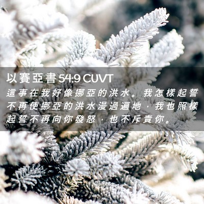 Picture 02 - 以 賽 亞 書 54:9 CUVT - 這 事 在 我 好 像 挪 亞 的 洪 水 。 - Bible Verse Picture