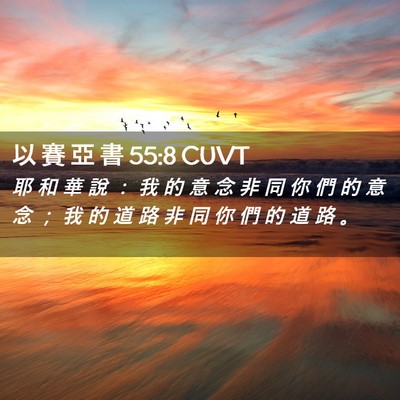 Picture 02 - 以 賽 亞 書 55:8 CUVT - 耶 和 華 說 ： 我 的 意 念 非 同 你 - Bible Verse Picture