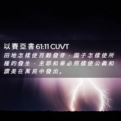 Picture 02 - 以 賽 亞 書 61:11 CUVT - 田 地 怎 樣 使 百 穀 發 芽 ， 園 子 - Bible Verse Picture
