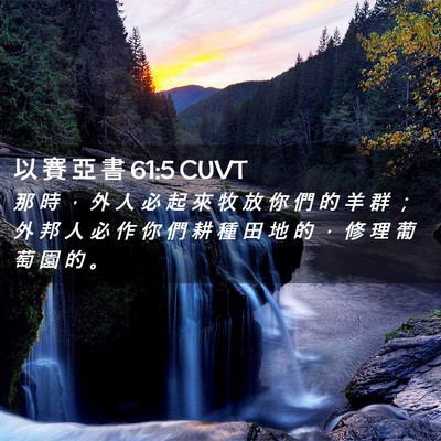 Picture 02 - 以 賽 亞 書 61:5 CUVT - 那 時 ， 外 人 必 起 來 牧 放 你 們 - Bible Verse Picture