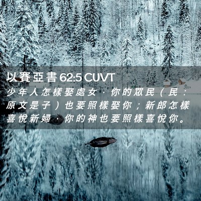 Picture 02 - 以 賽 亞 書 62:5 CUVT - 少 年 人 怎 樣 娶 處 女 ， 你 的 眾 - Bible Verse Picture
