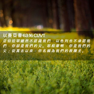 Picture 02 - 以 賽 亞 書 63:16 CUVT - 亞 伯 拉 罕 雖 然 不 認 識 我 們 ， - Bible Verse Picture