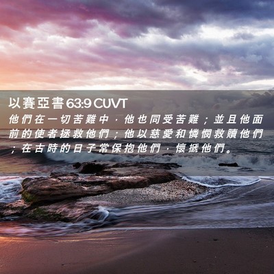 Picture 02 - 以 賽 亞 書 63:9 CUVT - 他 們 在 一 切 苦 難 中 ， 他 也 同 - Bible Verse Picture