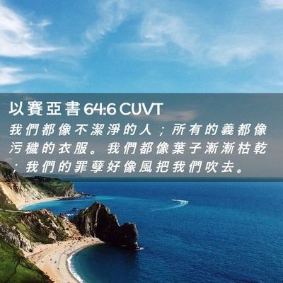 Picture 02 - 以 賽 亞 書 64:6 CUVT - 我 們 都 像 不 潔 淨 的 人 ； 所 有 - Bible Verse Picture