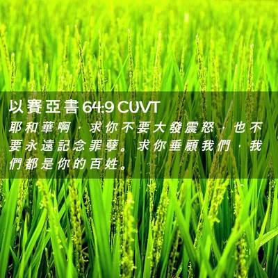 Picture 02 - 以 賽 亞 書 64:9 CUVT - 耶 和 華 啊 ， 求 你 不 要 大 發 震 - Bible Verse Picture