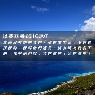 Picture 02 - 以 賽 亞 書 65:1 CUVT - 素 來 沒 有 訪 問 我 的 ， 現 在 求 - Bible Verse Picture