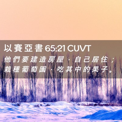 Picture 02 - 以 賽 亞 書 65:21 CUVT - 他 們 要 建 造 房 屋 ， 自 己 居 住 - Bible Verse Picture