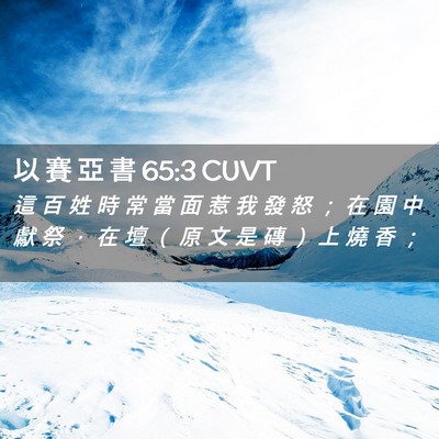 Picture 02 - 以 賽 亞 書 65:3 CUVT - 這 百 姓 時 常 當 面 惹 我 發 怒 ； - Bible Verse Picture