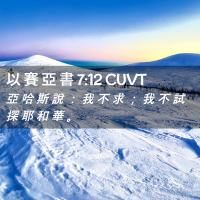 Picture 02 - 以 賽 亞 書 7:12 CUVT - 亞 哈 斯 說 ： 我 不 求 ； 我 不 試 - Bible Verse Picture