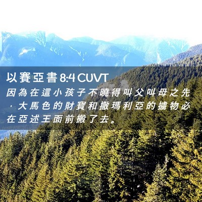 Picture 02 - 以 賽 亞 書 8:4 CUVT - 因 為 在 這 小 孩 子 不 曉 得 叫 父 - Bible Verse Picture