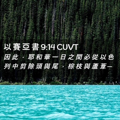Picture 02 - 以 賽 亞 書 9:14 CUVT - 因 此 ， 耶 和 華 一 日 之 間 必 從 - Bible Verse Picture