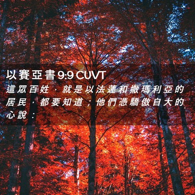 Picture 02 - 以 賽 亞 書 9:9 CUVT - 這 眾 百 姓 ， 就 是 以 法 蓮 和 撒 - Bible Verse Picture