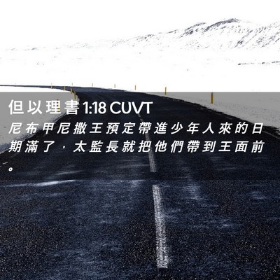 Picture 02 - 但 以 理 書 1:18 CUVT - 尼 布 甲 尼 撒 王 預 定 帶 進 少 年 - Bible Verse Picture