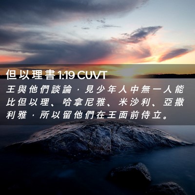Picture 02 - 但 以 理 書 1:19 CUVT - 王 與 他 們 談 論 ， 見 少 年 人 中 - Bible Verse Picture