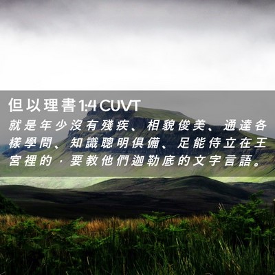 Picture 02 - 但 以 理 書 1:4 CUVT - 就 是 年 少 沒 有 殘 疾 、 相 貌 俊 - Bible Verse Picture