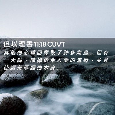 Picture 02 - 但 以 理 書 11:18 CUVT - 其 後 他 必 轉 回 奪 取 了 許 多 海 - Bible Verse Picture