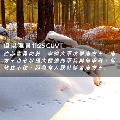 Picture 02 - 但 以 理 書 11:25 CUVT - 他 必 奮 勇 向 前 ， 率 領 大 軍 攻 - Bible Verse Picture