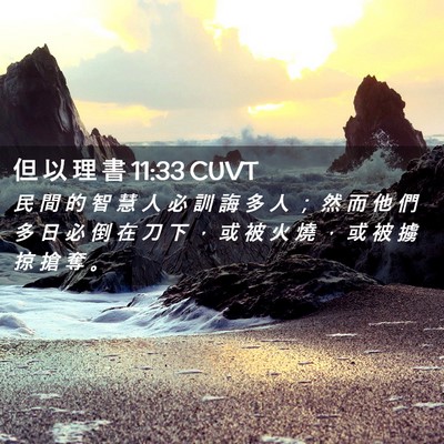 Picture 02 - 但 以 理 書 11:33 CUVT - 民 間 的 智 慧 人 必 訓 誨 多 人 ； - Bible Verse Picture
