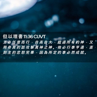 Picture 02 - 但 以 理 書 11:36 CUVT - 王 必 任 意 而 行 ， 自 高 自 大 ， - Bible Verse Picture