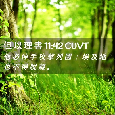 Picture 02 - 但 以 理 書 11:42 CUVT - 他 必 伸 手 攻 擊 列 國 ； 埃 及 地 - Bible Verse Picture