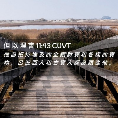 Picture 02 - 但 以 理 書 11:43 CUVT - 他 必 把 持 埃 及 的 金 銀 財 寶 和 - Bible Verse Picture