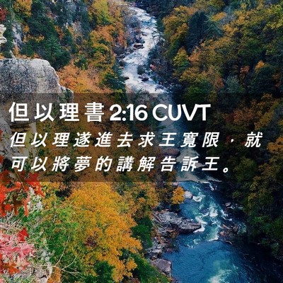 Picture 02 - 但 以 理 書 2:16 CUVT - 但 以 理 遂 進 去 求 王 寬 限 ， 就 - Bible Verse Picture