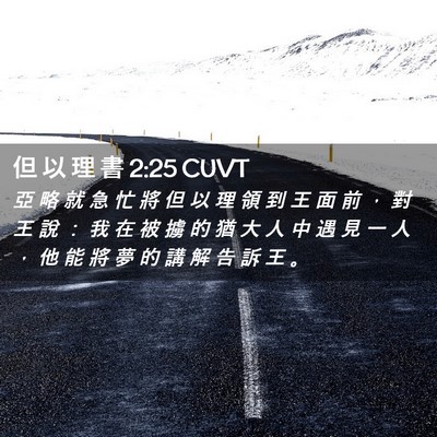 Picture 02 - 但 以 理 書 2:25 CUVT - 亞 略 就 急 忙 將 但 以 理 領 到 王 - Bible Verse Picture