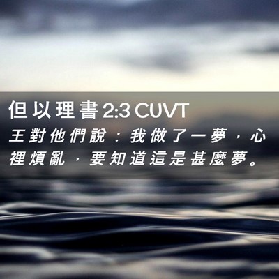 Picture 02 - 但 以 理 書 2:3 CUVT - 王 對 他 們 說 ： 我 做 了 一 夢 ， - Bible Verse Picture