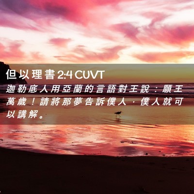 Picture 02 - 但 以 理 書 2:4 CUVT - 迦 勒 底 人 用 亞 蘭 的 言 語 對 王 - Bible Verse Picture