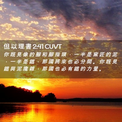 Picture 02 - 但 以 理 書 2:41 CUVT - 你 既 見 像 的 腳 和 腳 指 頭 ， 一 - Bible Verse Picture