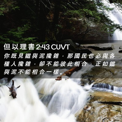 Picture 02 - 但 以 理 書 2:43 CUVT - 你 既 見 鐵 與 泥 攙 雜 ， 那 國 民 - Bible Verse Picture
