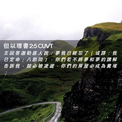Picture 02 - 但 以 理 書 2:5 CUVT - 王 回 答 迦 勒 底 人 說 ： 夢 我 已 - Bible Verse Picture