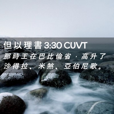 Picture 02 - 但 以 理 書 3:30 CUVT - 那 時 王 在 巴 比 倫 省 ， 高 升 了 - Bible Verse Picture