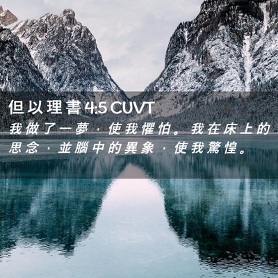 Picture 02 - 但 以 理 書 4:5 CUVT - 我 做 了 一 夢 ， 使 我 懼 怕 。 我 - Bible Verse Picture